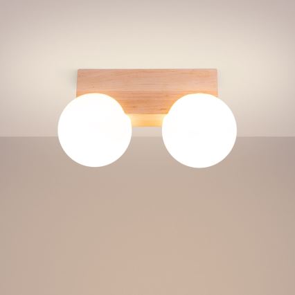 Iluminação de teto BULBO 2xG9/8W/230V faia/branco