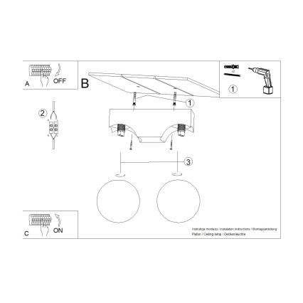 Iluminação de teto BULBO 2xG9/8W/230V faia/branco