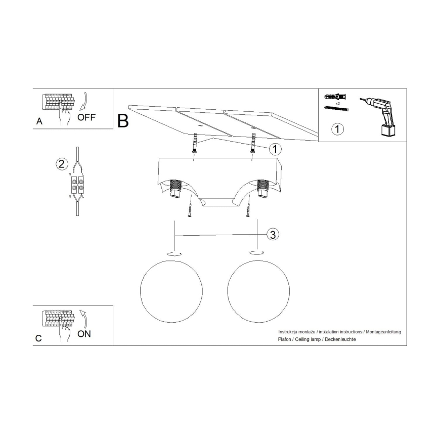 Iluminação de teto BULBO 2xG9/8W/230V faia/branco