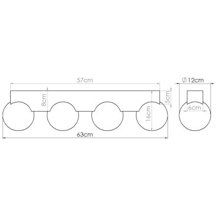 Iluminação de teto BULBO 4xG9/8W/230V faia/branco