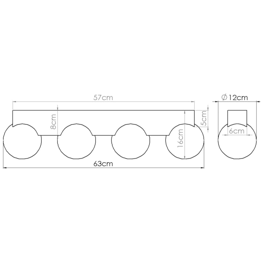 Iluminação de teto BULBO 4xG9/8W/230V faia/branco