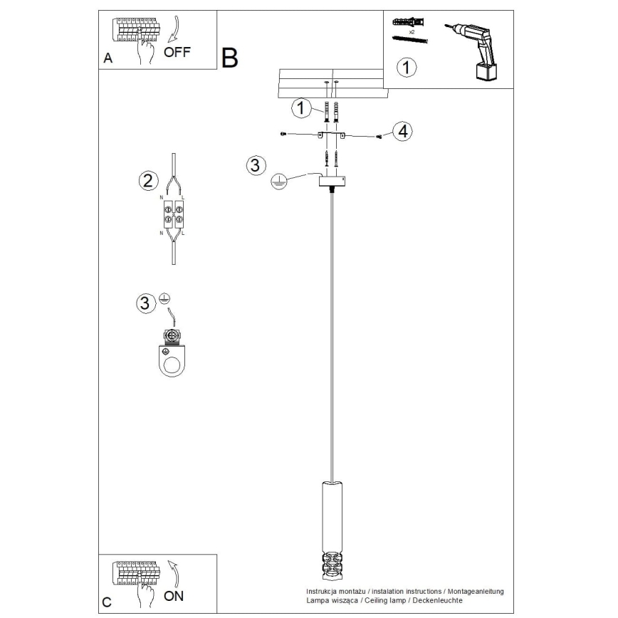 Candeeiro suspenso LIRO 1xGU10/10W/230V branco