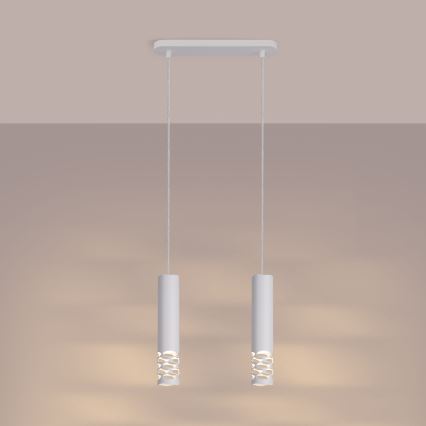 Candeeiro suspenso LIRO 2xGU10/10W/230V branco
