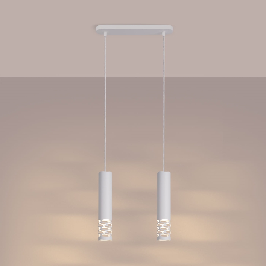 Candeeiro suspenso LIRO 2xGU10/10W/230V branco