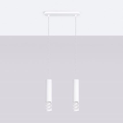 Candeeiro suspenso LIRO 2xGU10/10W/230V branco