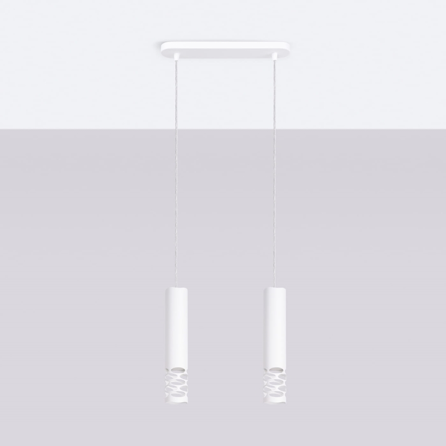 Candeeiro suspenso LIRO 2xGU10/10W/230V branco