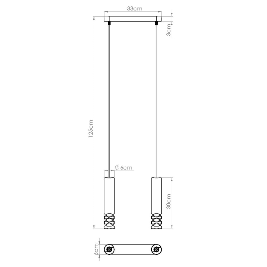 Candeeiro suspenso LIRO 2xGU10/10W/230V branco