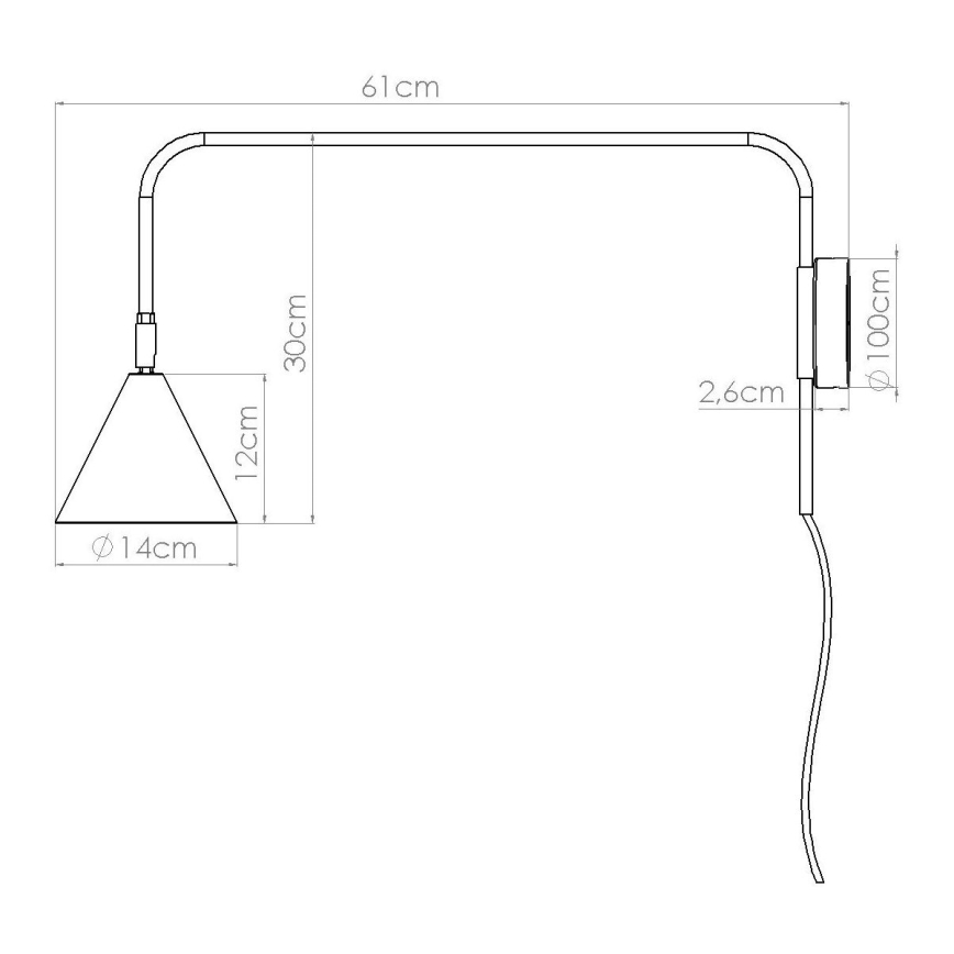 Candeeiro de parede NOX 1xE14/10W/230V branco