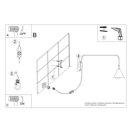 Candeeiro de parede NOX 1xE14/10W/230V creme