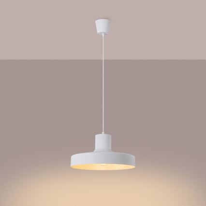 Candeeiro suspenso BILO 1xE27/15W/230V diâmetro 35 cm branco