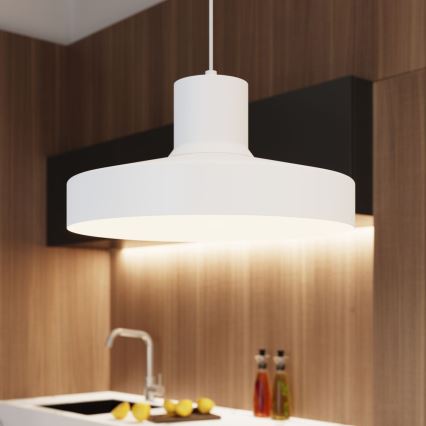 Candeeiro suspenso BILO 1xE27/15W/230V diâmetro 35 cm branco