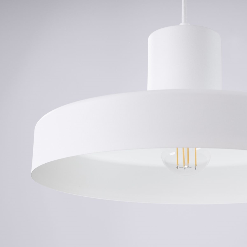 Candeeiro suspenso BILO 1xE27/15W/230V diâmetro 35 cm branco