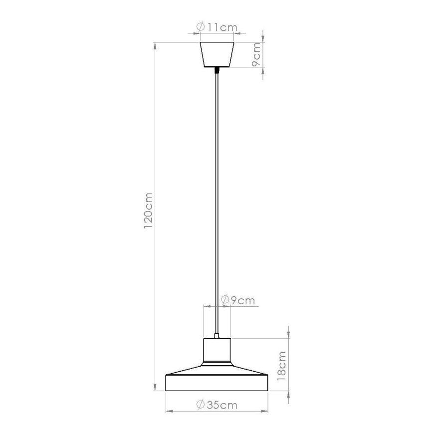Candeeiro suspenso BILO 1xE27/15W/230V diâmetro 35 cm branco