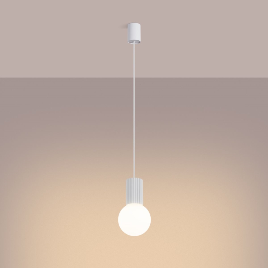 Candeeiro suspenso HALO 1xG9/8W/230V diâmetro 12 cm branco