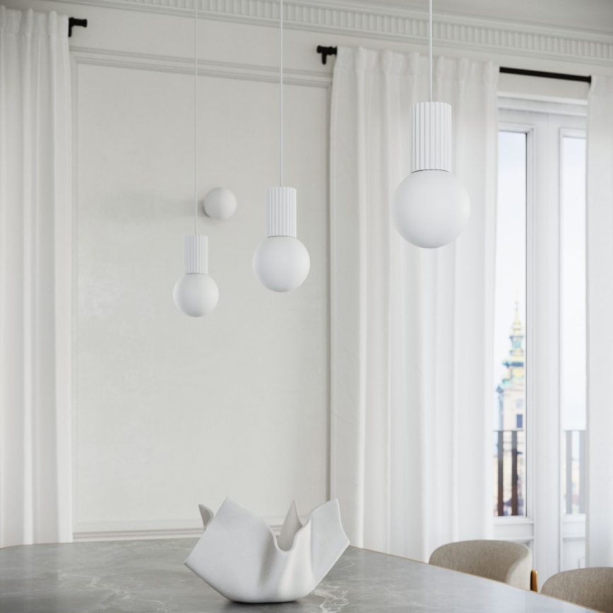Candeeiro suspenso HALO 1xG9/8W/230V diâmetro 12 cm branco