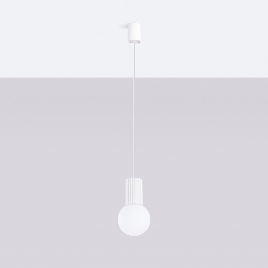 Candeeiro suspenso HALO 1xG9/8W/230V diâmetro 12 cm branco