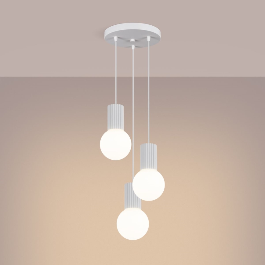 Candeeiro suspenso HALO 3xG9/8W/230V diâmetro 25 cm branco
