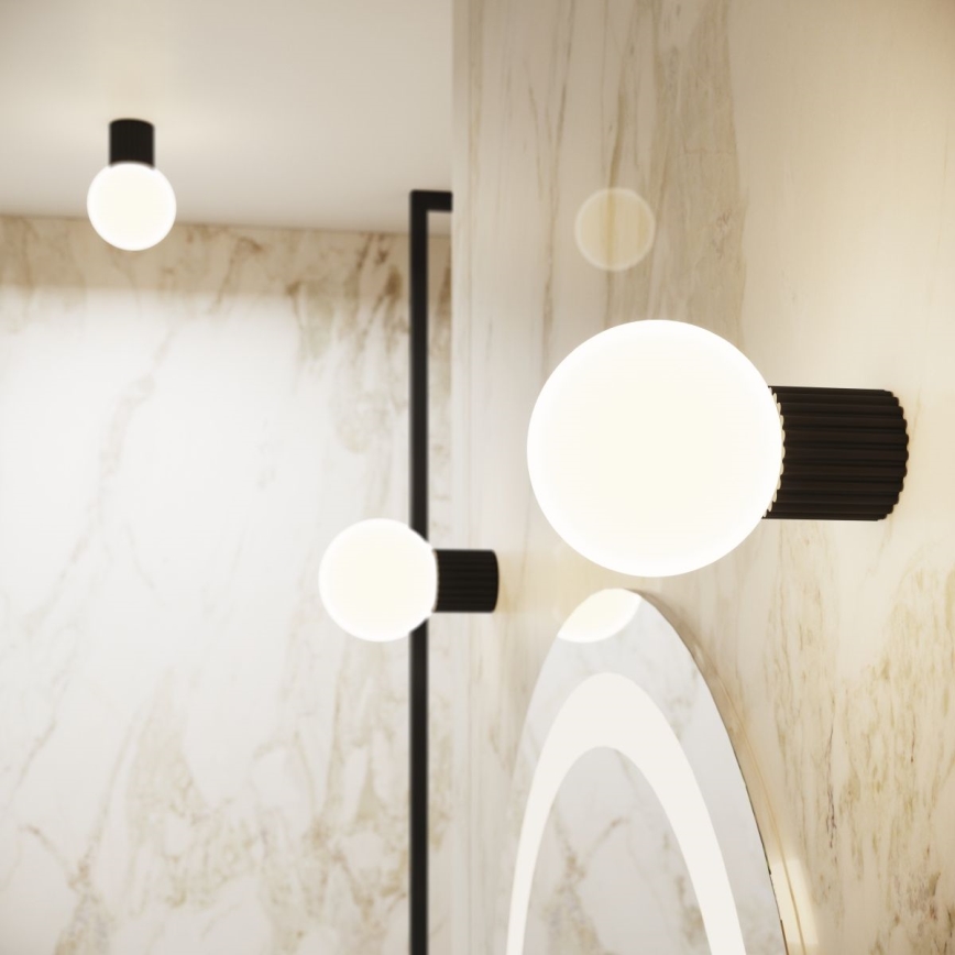 Iluminação de parede para casa de banho HALO 1xG9/8W/230V diâmetro 12 cm IP44 preto