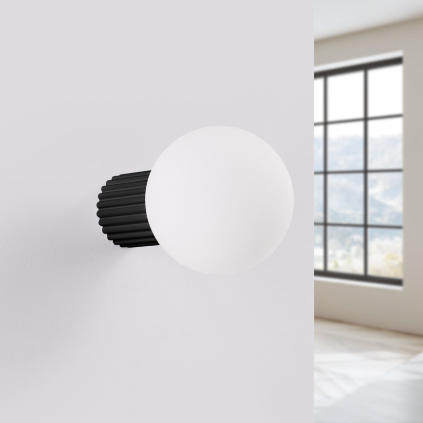 Iluminação de parede para casa de banho HALO 1xG9/8W/230V diâmetro 12 cm IP44 preto