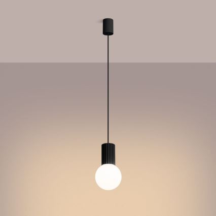 Candeeiro suspenso HALO 1xG9/8W/230V diâmetro 12 cm preto