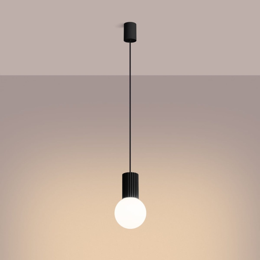 Candeeiro suspenso HALO 1xG9/8W/230V diâmetro 12 cm preto