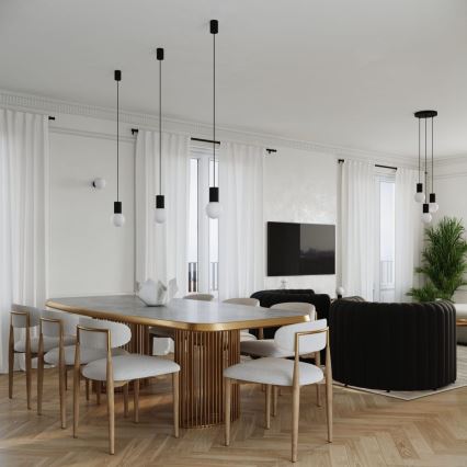 Candeeiro suspenso HALO 1xG9/8W/230V diâmetro 12 cm preto