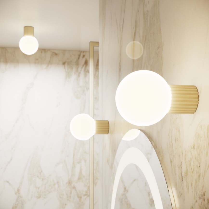 Iluminação de parede para casa de banho HALO 1xG9/8W/230V diâmetro 12 cm IP44 creme