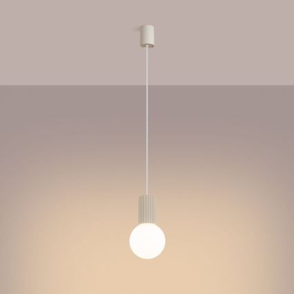 Candeeiro suspenso HALO 1xG9/8W/230V diâmetro 12 cm creme