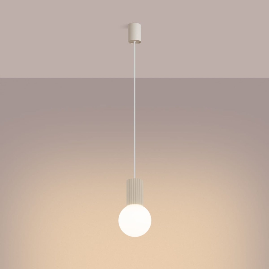 Candeeiro suspenso HALO 1xG9/8W/230V diâmetro 12 cm creme