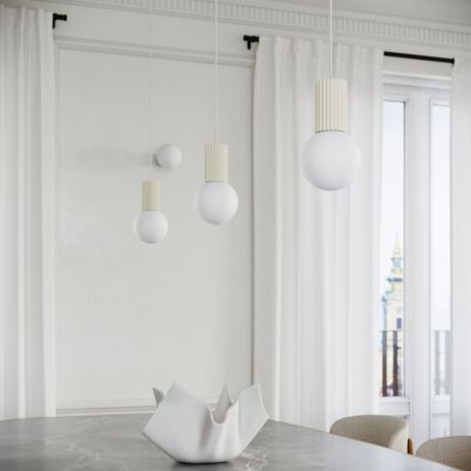 Candeeiro suspenso HALO 1xG9/8W/230V diâmetro 12 cm creme