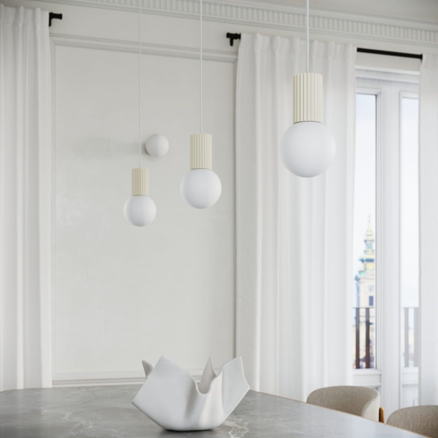 Candeeiro suspenso HALO 1xG9/8W/230V diâmetro 12 cm creme
