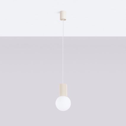 Candeeiro suspenso HALO 1xG9/8W/230V diâmetro 12 cm creme