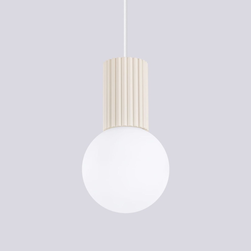 Candeeiro suspenso HALO 1xG9/8W/230V diâmetro 12 cm creme