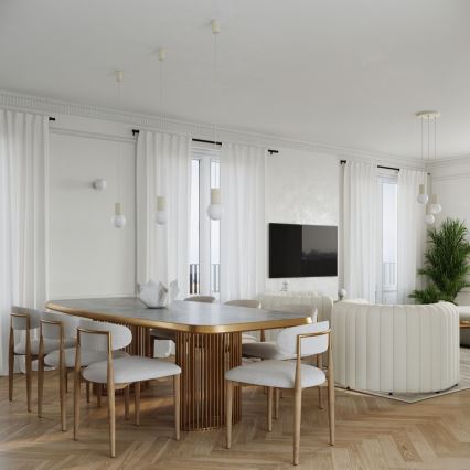 Candeeiro suspenso HALO 3xG9/8W/230V diâmetro 25 cm creme