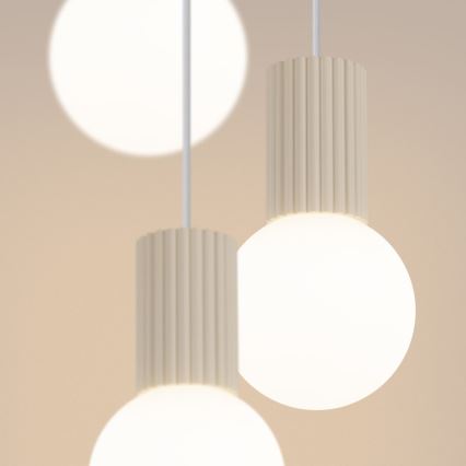 Candeeiro suspenso HALO 3xG9/8W/230V diâmetro 25 cm creme