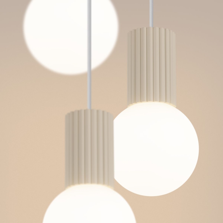 Candeeiro suspenso HALO 3xG9/8W/230V diâmetro 25 cm creme