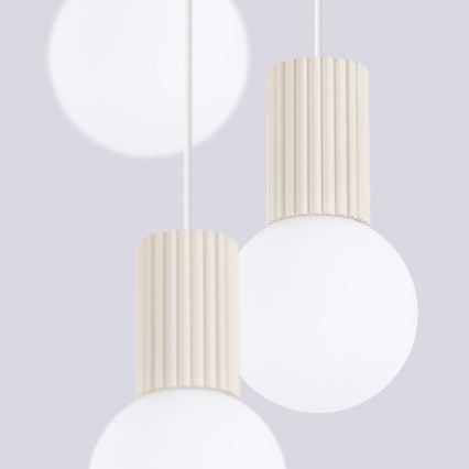 Candeeiro suspenso HALO 3xG9/8W/230V diâmetro 25 cm creme