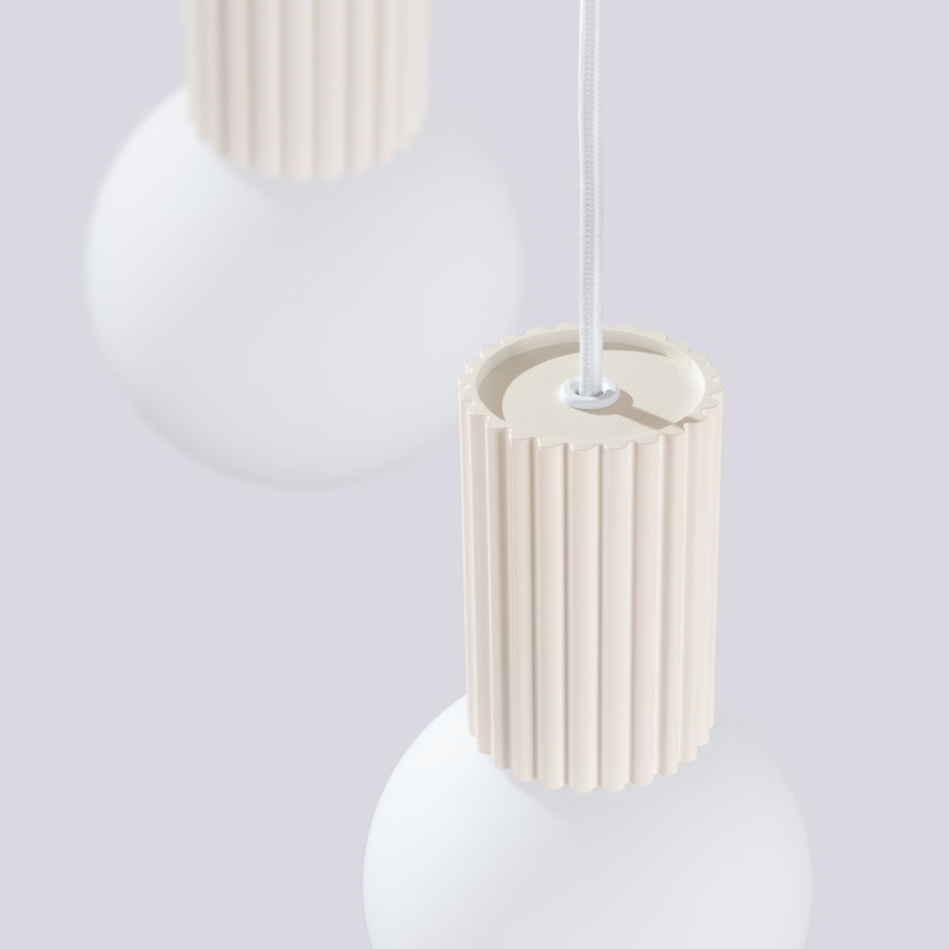 Candeeiro suspenso HALO 3xG9/8W/230V diâmetro 25 cm creme