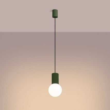 Candeeiro suspenso HALO 1xG9/8W/230V diâmetro 12 cm verde