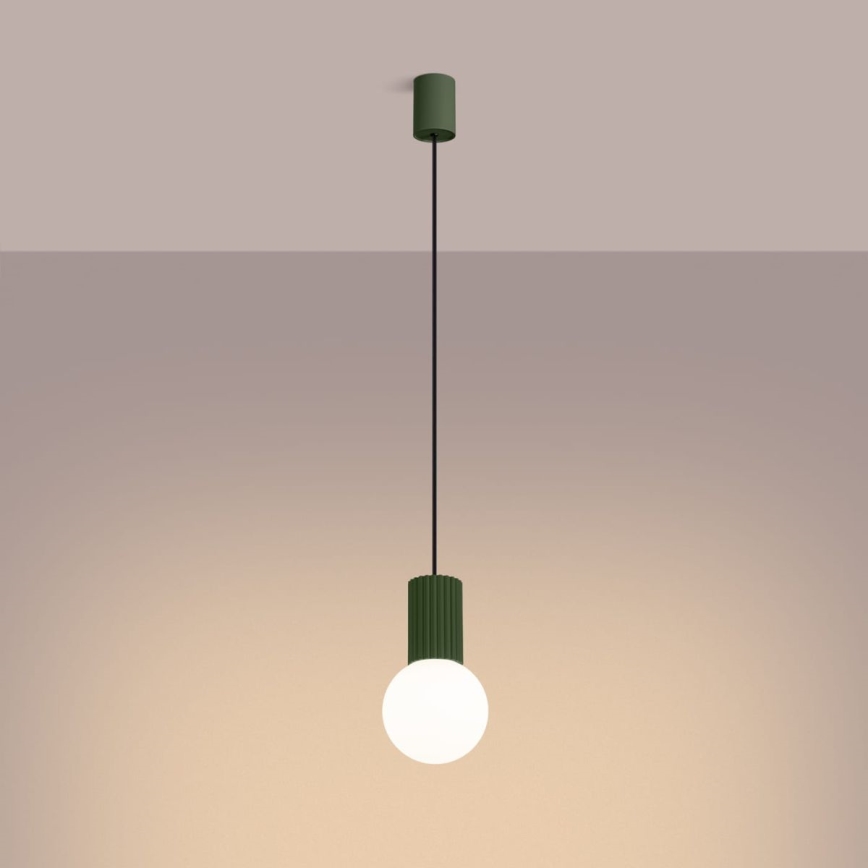 Candeeiro suspenso HALO 1xG9/8W/230V diâmetro 12 cm verde