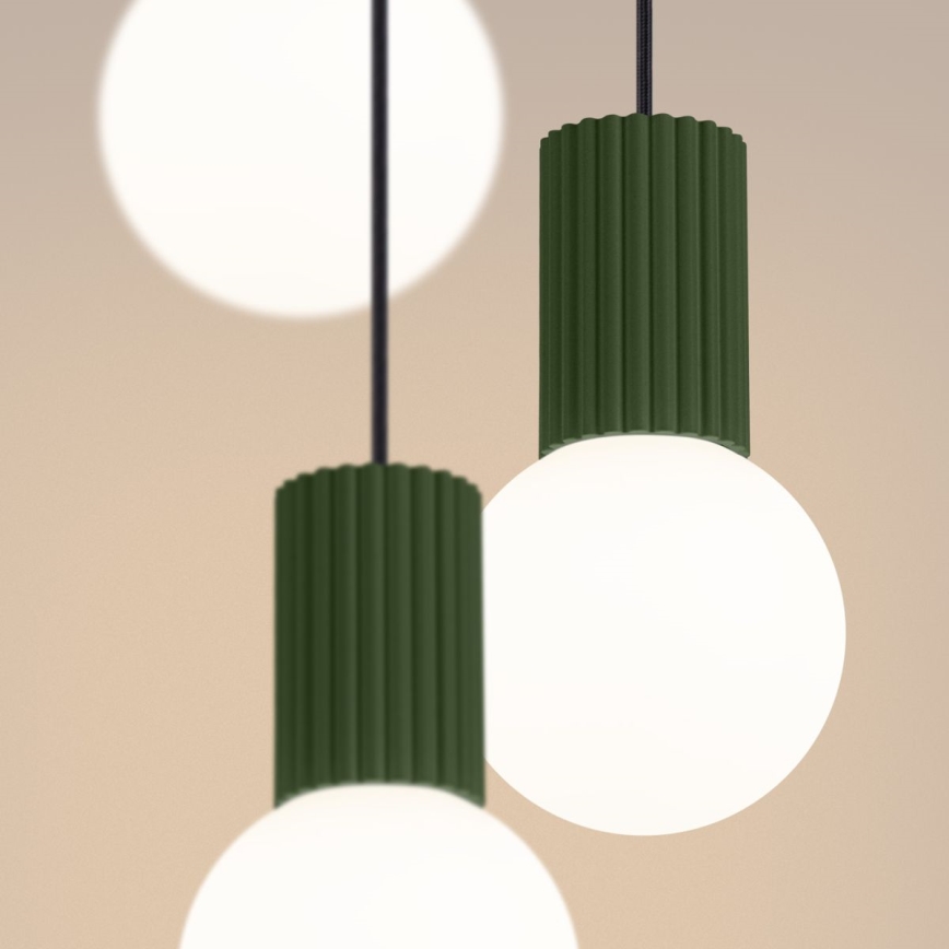 Candeeiro suspenso HALO 3xG9/8W/230V diâmetro 25 cm verde