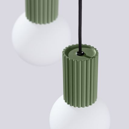 Candeeiro suspenso HALO 3xG9/8W/230V diâmetro 25 cm verde