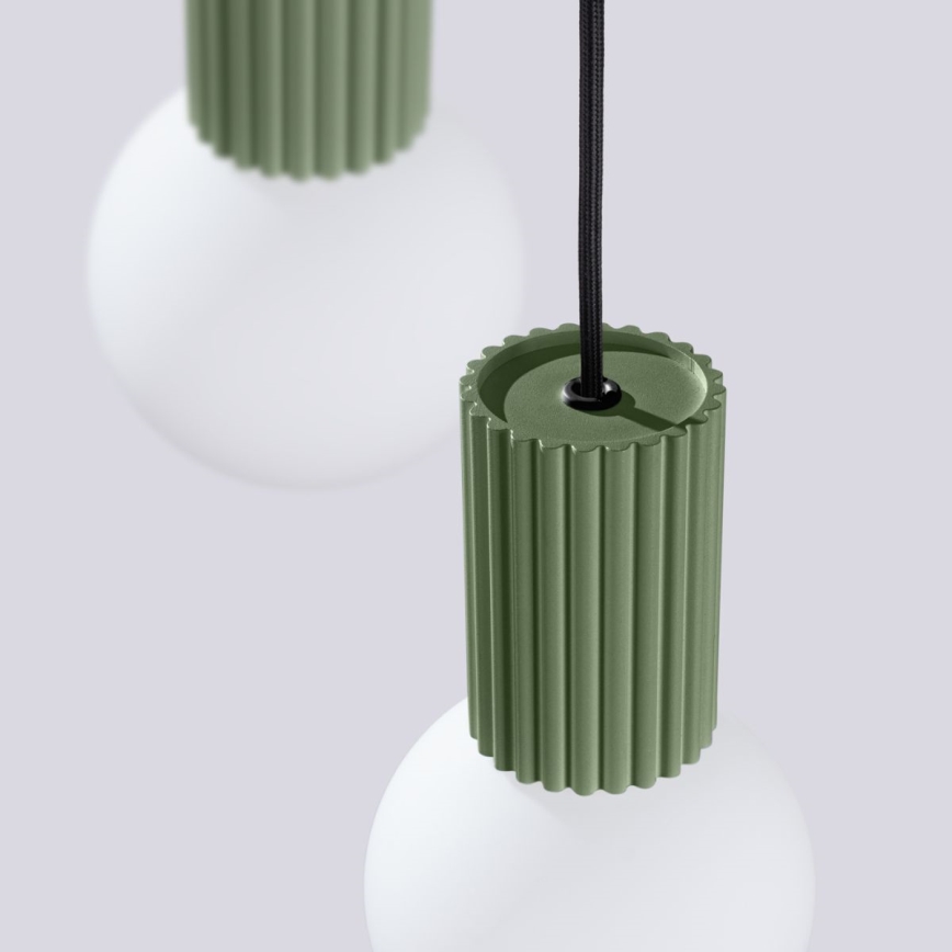 Candeeiro suspenso HALO 3xG9/8W/230V diâmetro 25 cm verde