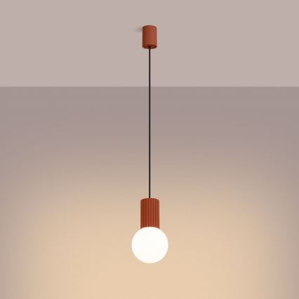 Candeeiro suspenso HALO 1xG9/8W/230V diâmetro 12 cm laranja