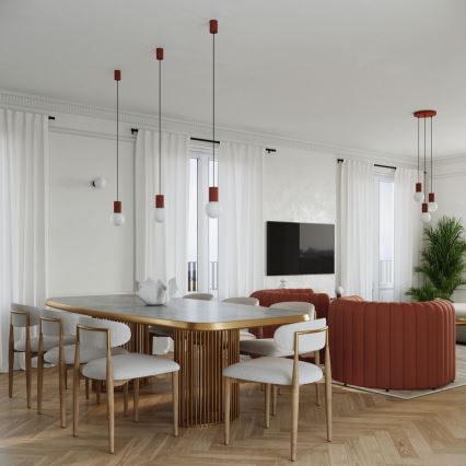 Candeeiro suspenso HALO 1xG9/8W/230V diâmetro 12 cm laranja