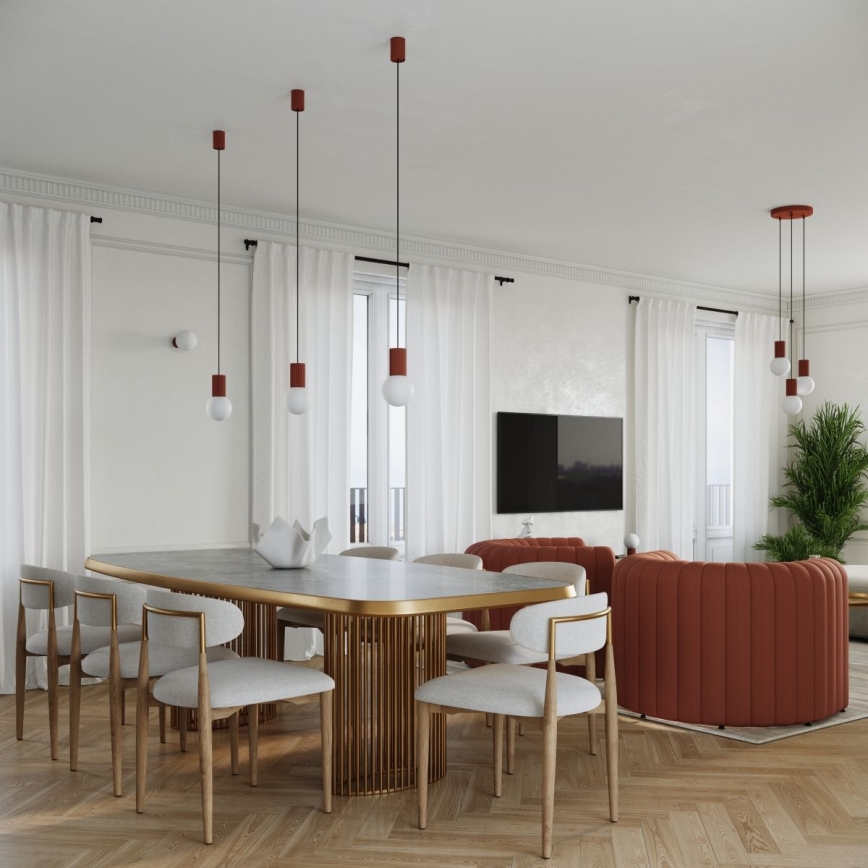 Candeeiro suspenso HALO 1xG9/8W/230V diâmetro 12 cm laranja