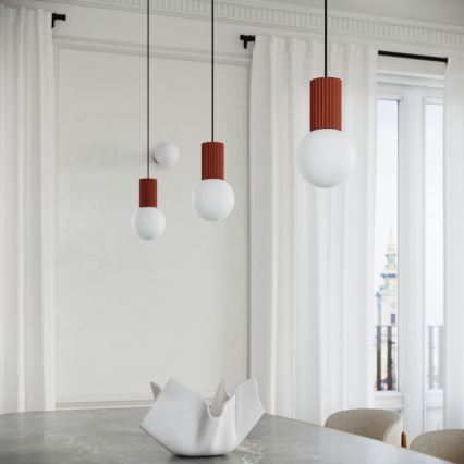 Candeeiro suspenso HALO 1xG9/8W/230V diâmetro 12 cm laranja