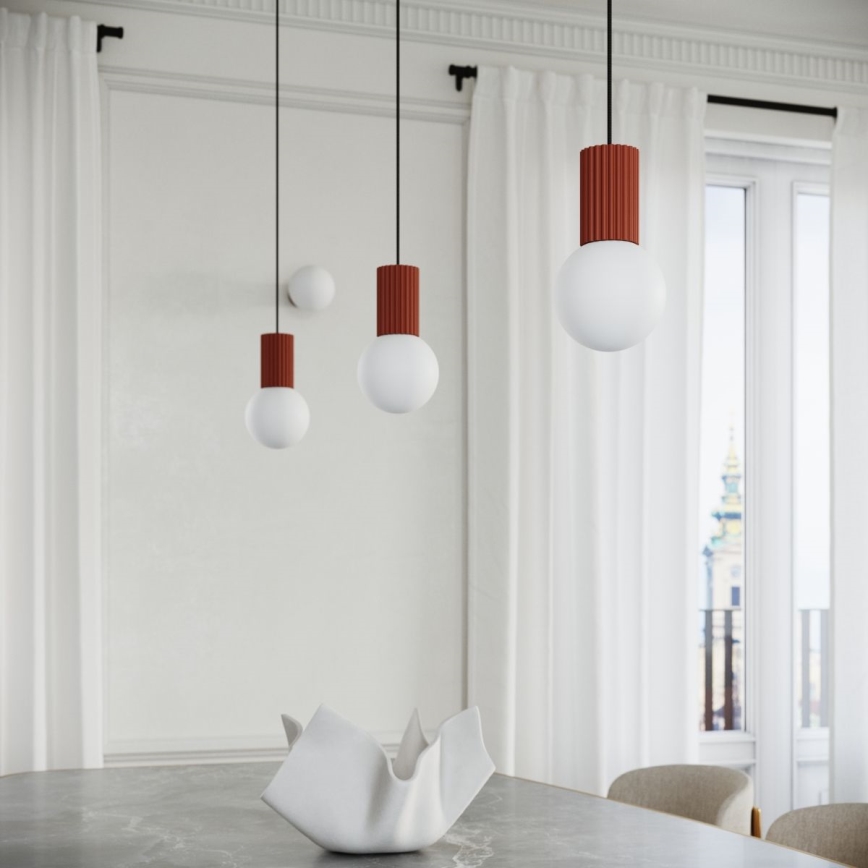 Candeeiro suspenso HALO 1xG9/8W/230V diâmetro 12 cm laranja