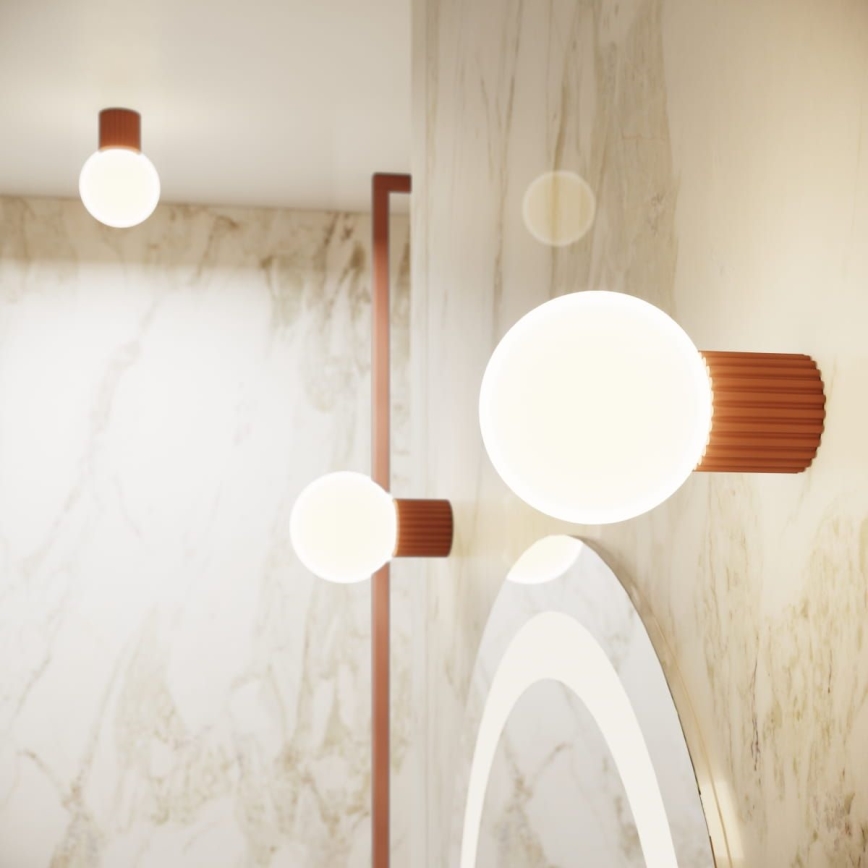 Iluminação de parede para casa de banho HALO 1xG9/8W/230V diâmetro 12 cm IP44 castanho