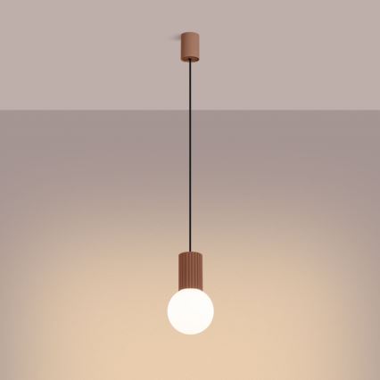 Candeeiro suspenso HALO 1xG9/8W/230V diâmetro 12 cm castanho